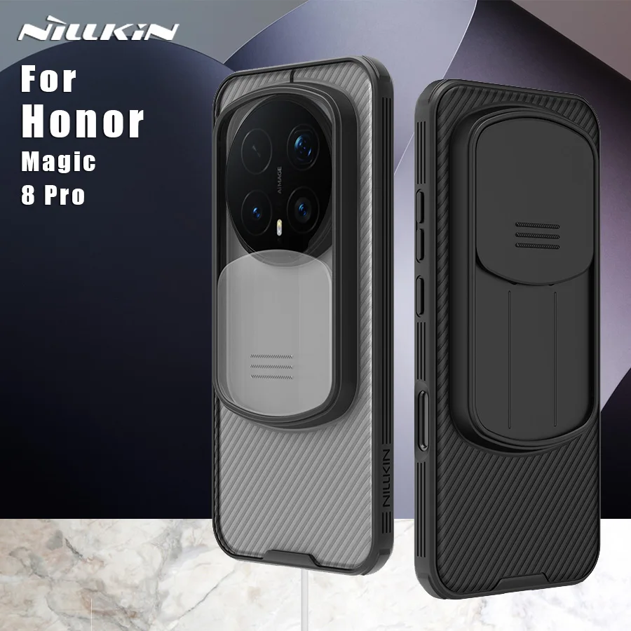 Etui Nillkin CamShield Pro do Honor Magic 8 Pro 5G z przesuwaną osłoną aparatu, ochrona obiektywu, twarde etui PC 360, tylna obudowa. — zdjęcie produktu 2