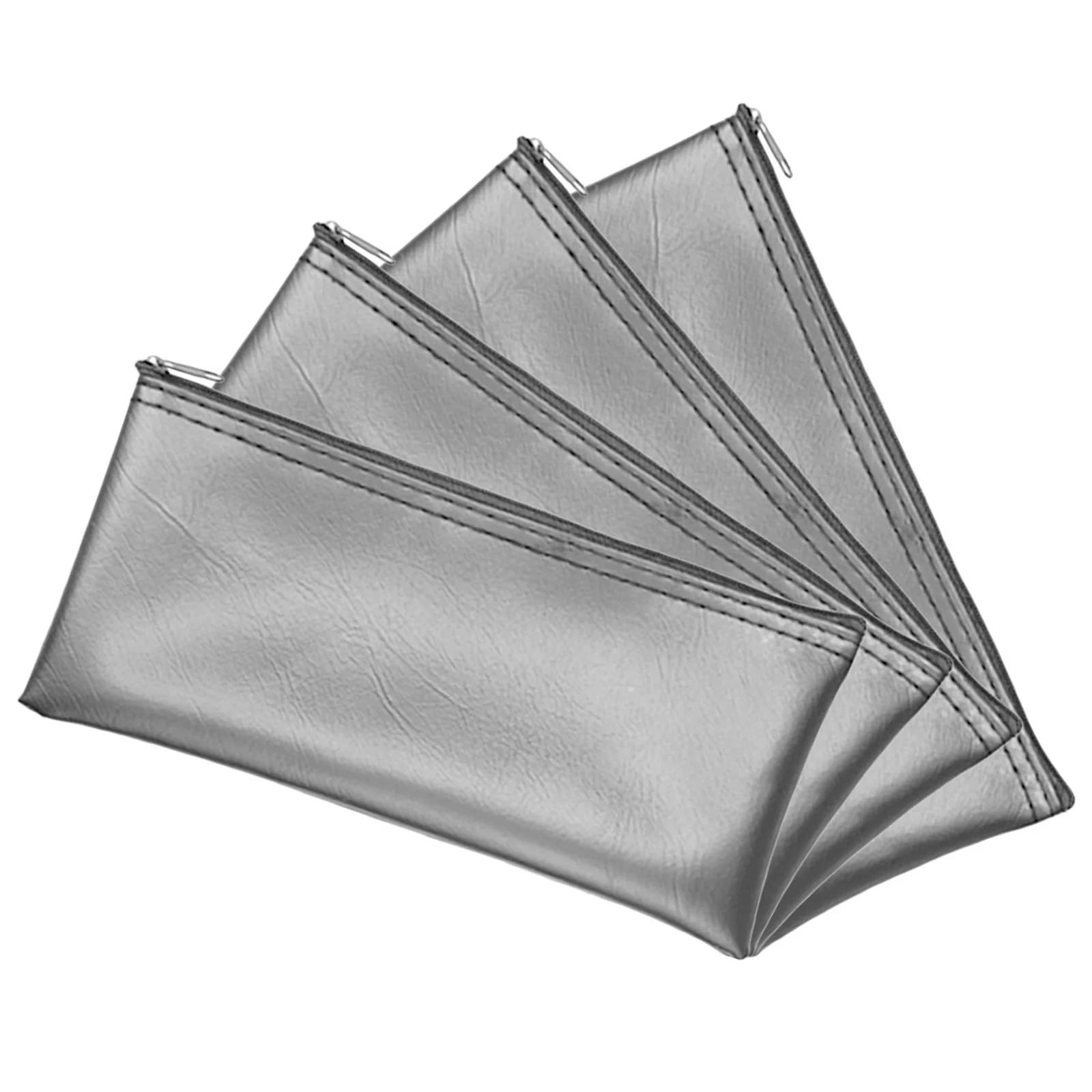 

4pcs Dust-Proof Microphone Storage Bag Wear-Resistant Pu Mic Pouch With Zipper Portable Waterproof Mic Carrying Case For