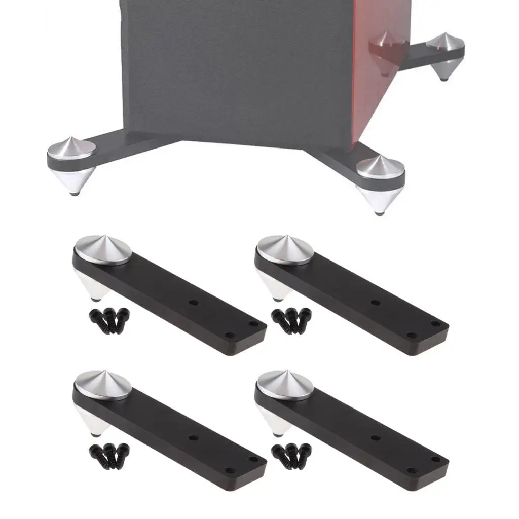 4pcs Speaker Floor Stand Feet Spikes Support Bracket Set for Home Audio Speakers