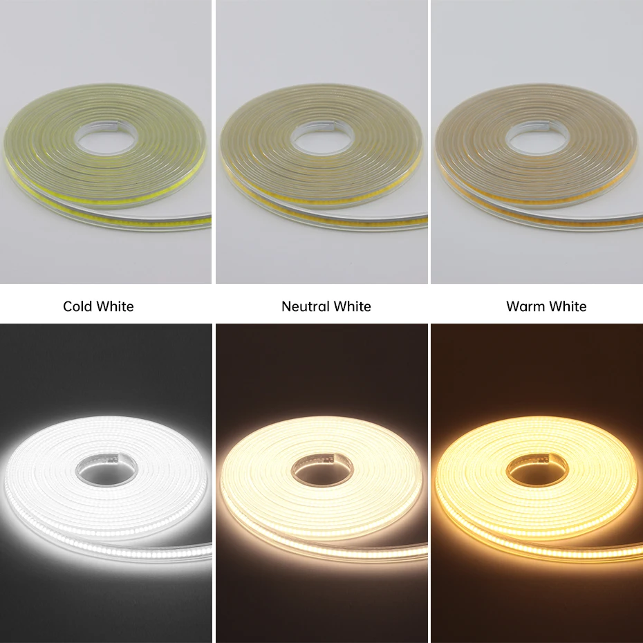 AC220V COB LED Strip Light 288LEDs/m IP65 Waterproof with ON/OFF S8b99d989854446cf95455520453e3125w
