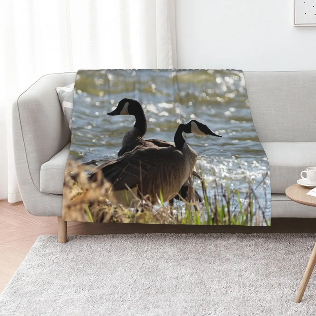 Pair of Canada Geese Throw Blanket Luxury Winter beds Luxury St Loose Soft Plaid Blankets