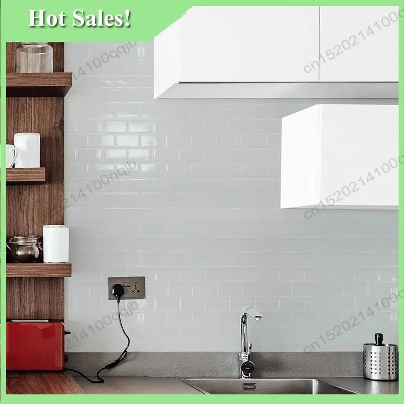-FDDT For Kitchen Bathroom Laundry Room Backsplash Wallpaper 3D Texture Tile Sticker Enhanced Backing Adhesion Thicker Design