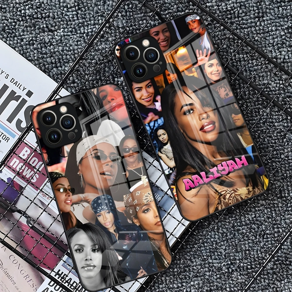 A-Aaliyah Hip Hop Music Phone Case for iPhone  16 15 14 Pro 11 13 12 Mini XS XR Max 6 8 7 Plus SE Glass luxury Design Cove