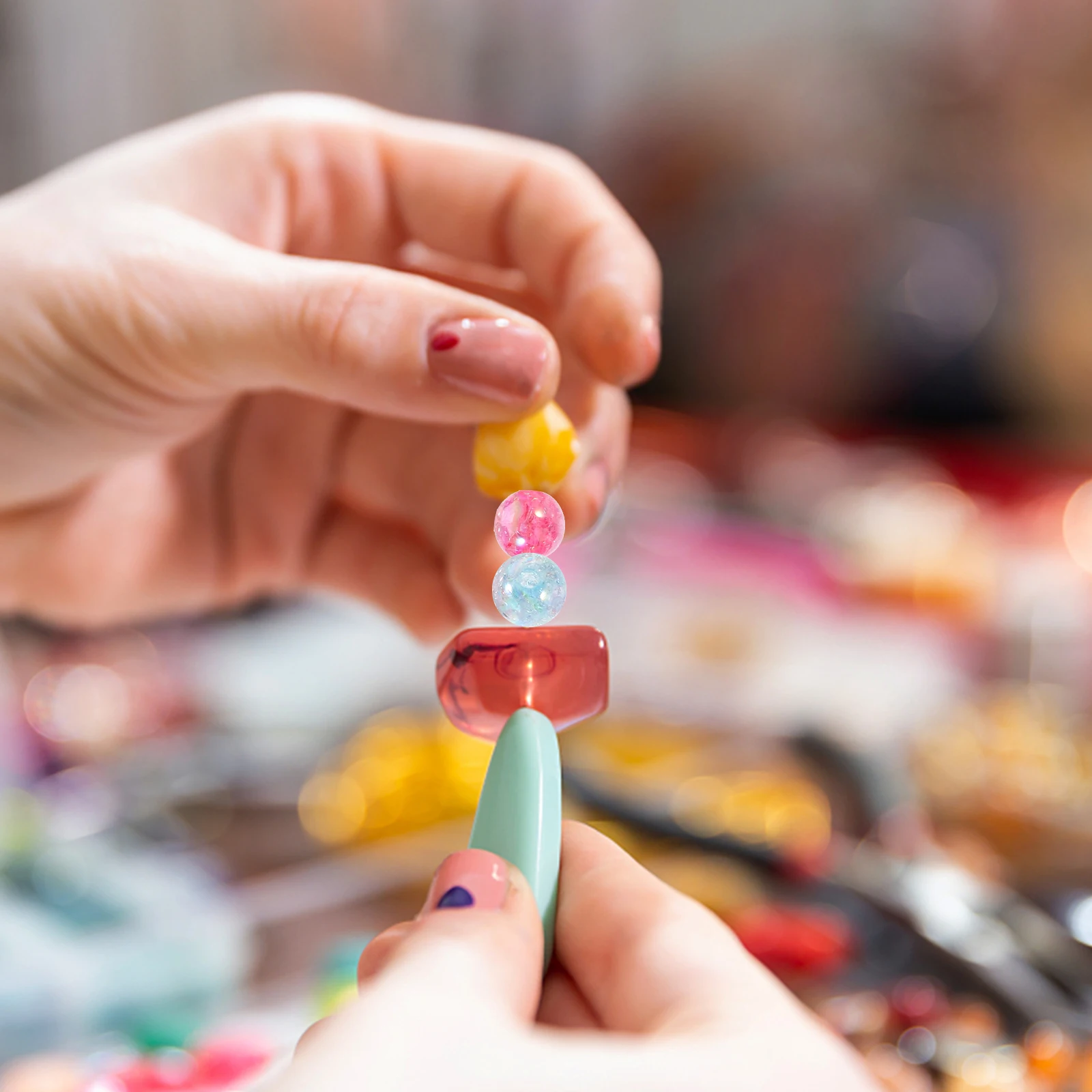 

200pcs Beads Bracelet Necklace DIY Acrylic Round Colored Decorative Spacer Crafting Jewelry Accessories 12mm Mixed