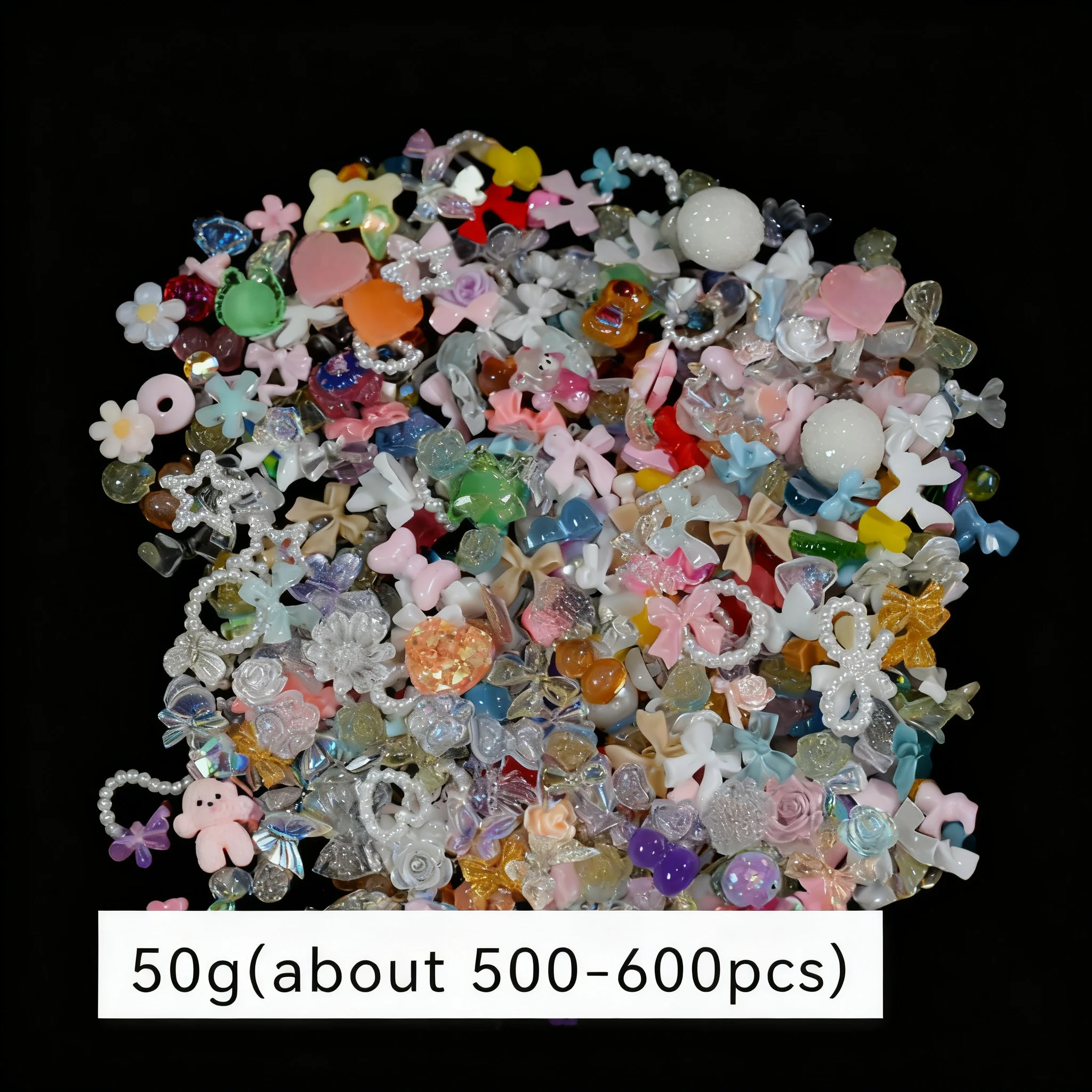 50 جرام/الحقيبة 500-600 قطعة فيونكات راتينج عشوائية/زهور مسمار الفن سحر ثلاثية الأبعاد كاميليا مختلطة/Bowknot/اللؤلؤ مسمار الديكور Craft بها بنفسك الحرفية مانيكير