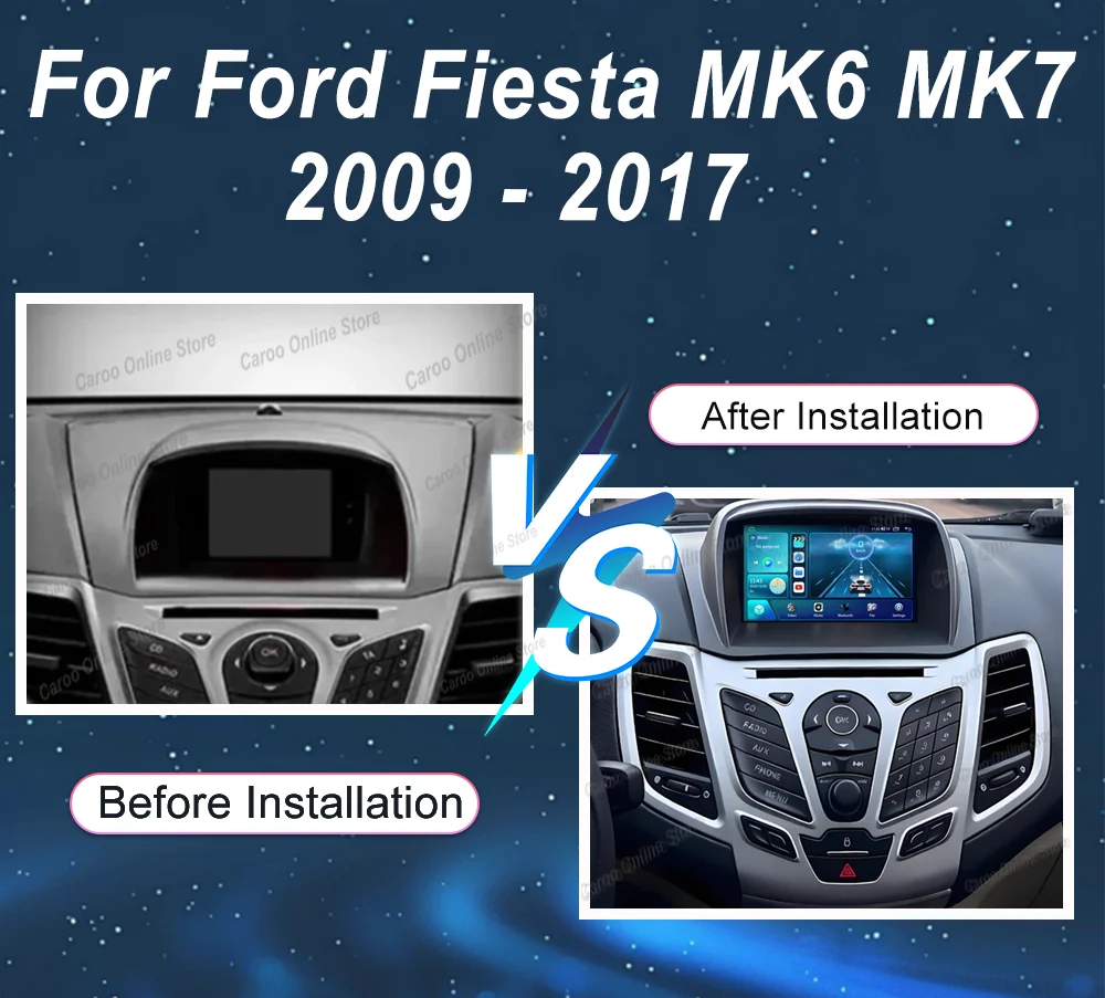 Car DVD Android 16 For Ford Fiesta MK6 Mk7 2009 2010 2012 2014 2015 2016 2017 Auto GPS Navigation Carplay Bluetooth Touch Screen