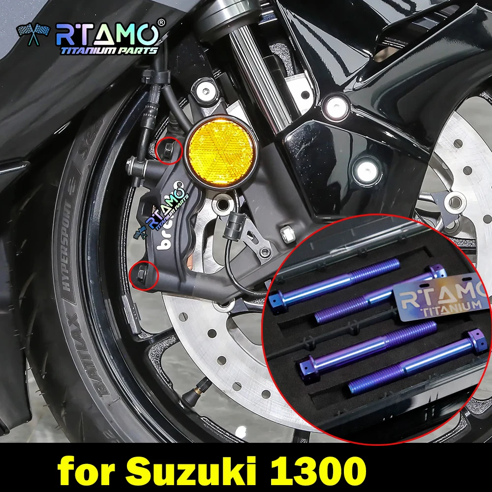 

RTAMO 4pcs Gr5 Titanium Bolts M10X60/70mm Front Caliper Mount Screw Fit for Suzuki GSX1300R Hayabusa1300