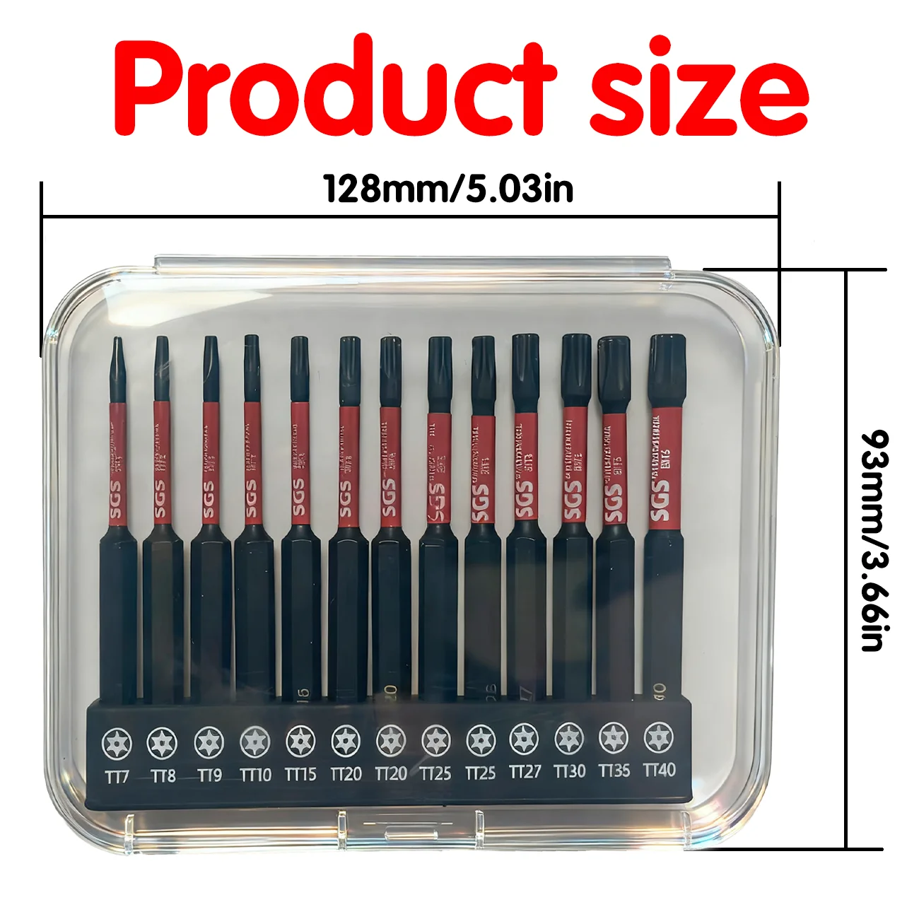 13PCS 75mm Security Torx Screwdriver Bit Set, TT7-TT40 Tamper Proof Star Bits, S2 Steel Magnetic Impact Driver Bits, 1/4 Inch Hex Shank with Storage Case