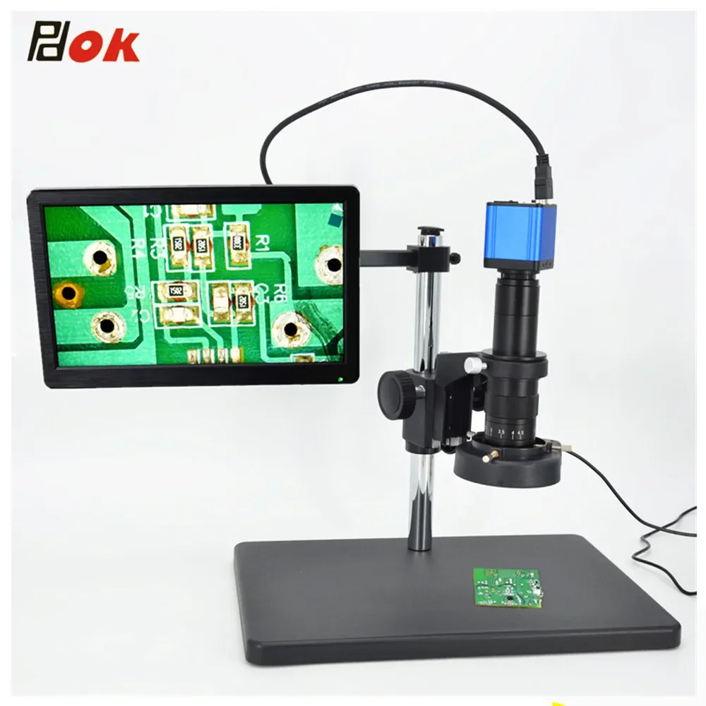 16MP High definition USB Industry Microscope Camera HD 1080P 180X C-mount Lens 52 LED Light source For Phone Repair