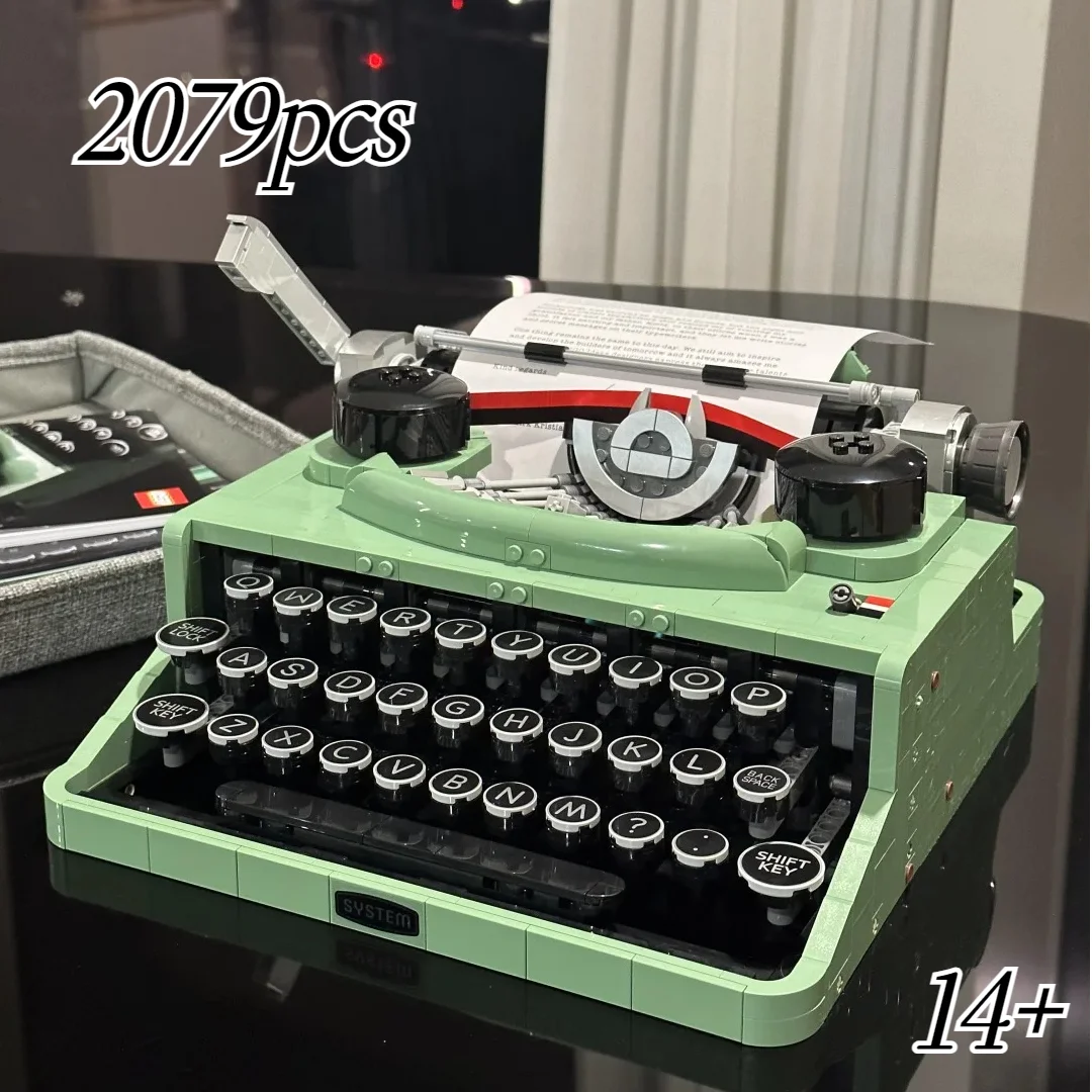 

2025 2079PCS New Creative Series Boys and Girls Assembling Model High Difficulty Typewriter Building Blocks Birthday Gift