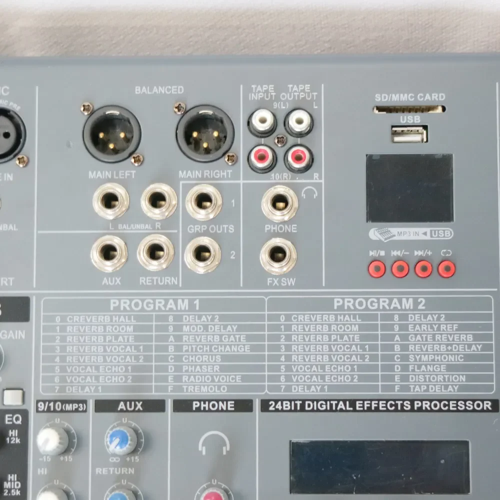 ハイエンド8チャンネルデュアルチームグループミキサー24ビットステージパフォーマンス音楽録音ミキシングコンソールゲイン