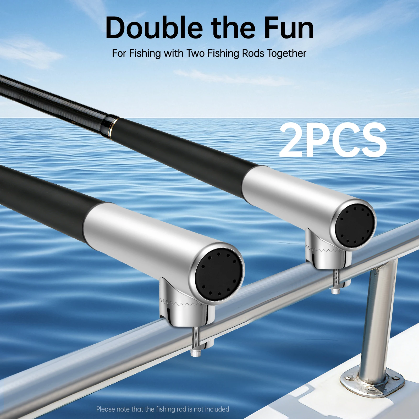 2 Stück Marine-Angelrutenhalter 19-25MM Angelrutenhalter aus Edelstahl, PVC für Yachten Boote 360° ° Anpassung – Detail 7