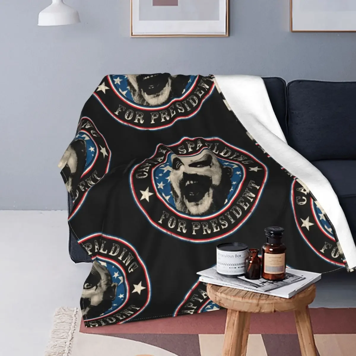 Captain Spaulding Blankets Fleece Rob Zombie Devils Reject House of 1000 Corpses Throw Blankets for Car Sofa Couch Bedspread