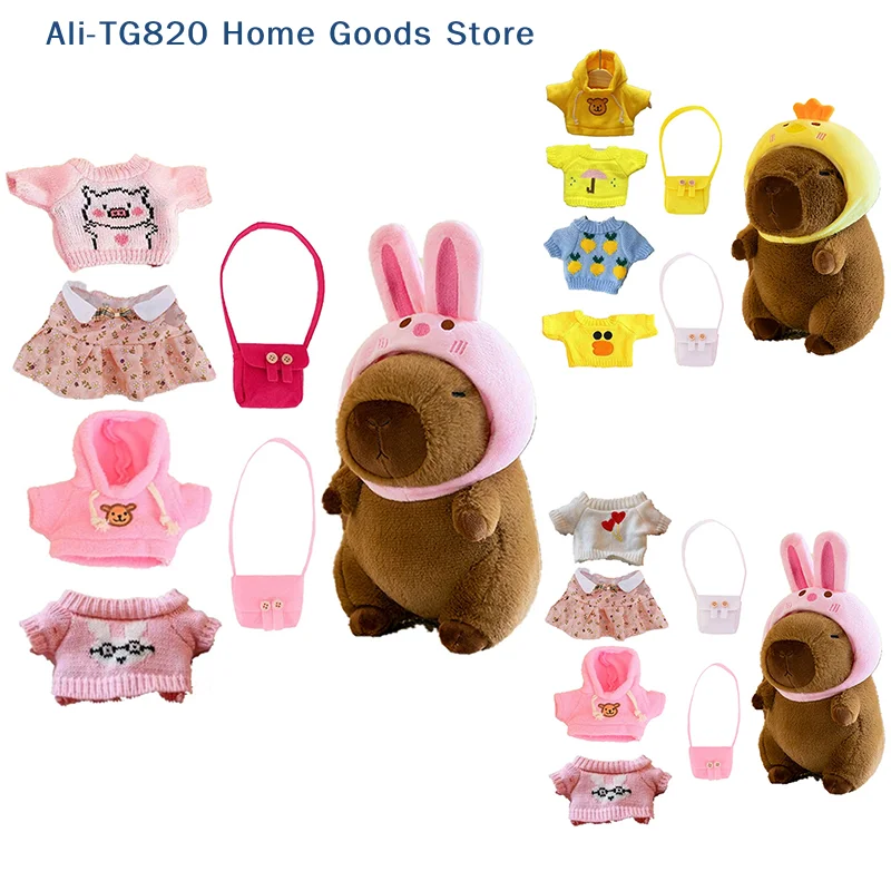

[TG820]Dress Up Capybara Plush Doll With Clothes And Accessories Cute Stuffed Toys Birthday Gift For Children Gift