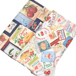 Width 1.1 Meter Thin Oxford Cloth Cotton Fanbric Scandinavian Style Print Cute Fruit  Handmade DIY Patchwork Fabrics