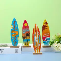 Surfboard Ornaments Sea Surfboard Summer Beach Ocean Theme Decorative Board Desktop Ornaments Wooden Crafts Holiday Decor