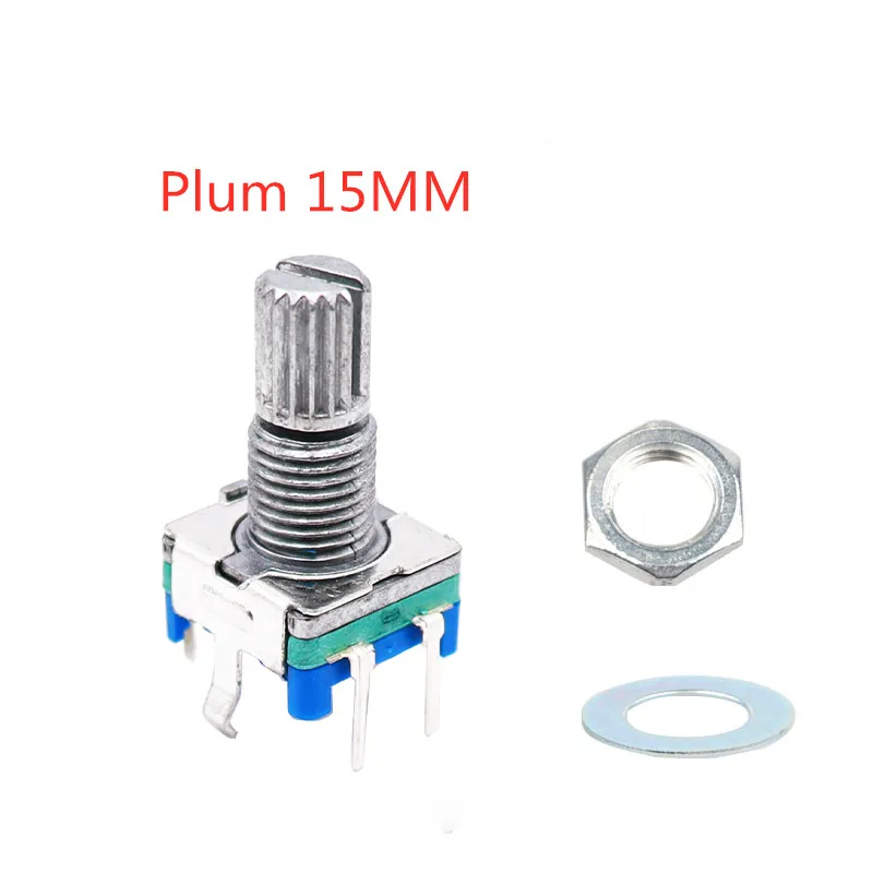 2/5/10 stks/partij 20 Positie 360 Graden Roterende Encoder EC11 Drukknop 5Pin Handvat Lange 15/20 MM Met Een Ingebouwde Drukknop