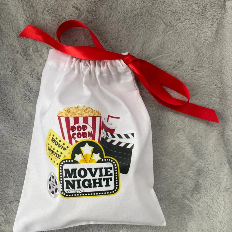 

5pcs popcorn Movie Night bag Cinema sleepover themed kid boy girl birthday Party Dessert table decoration welcome thank you gift