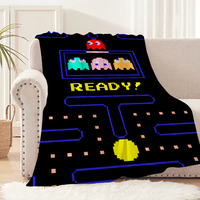 Cool Game P-Pac M-Man Cute Blanket Soft Comfortable Nap Plush Suitable For Iiving Room Office Bedroom Birthday Home Kid Gift