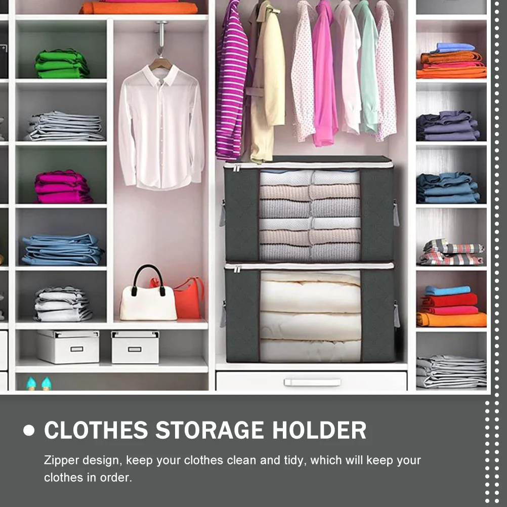 

2Pcs Dustproof Moistureproof Storage Bags Foldable Clothes Organizer Quilt Storage Holder Large Capacity Bedroom Wardrobe