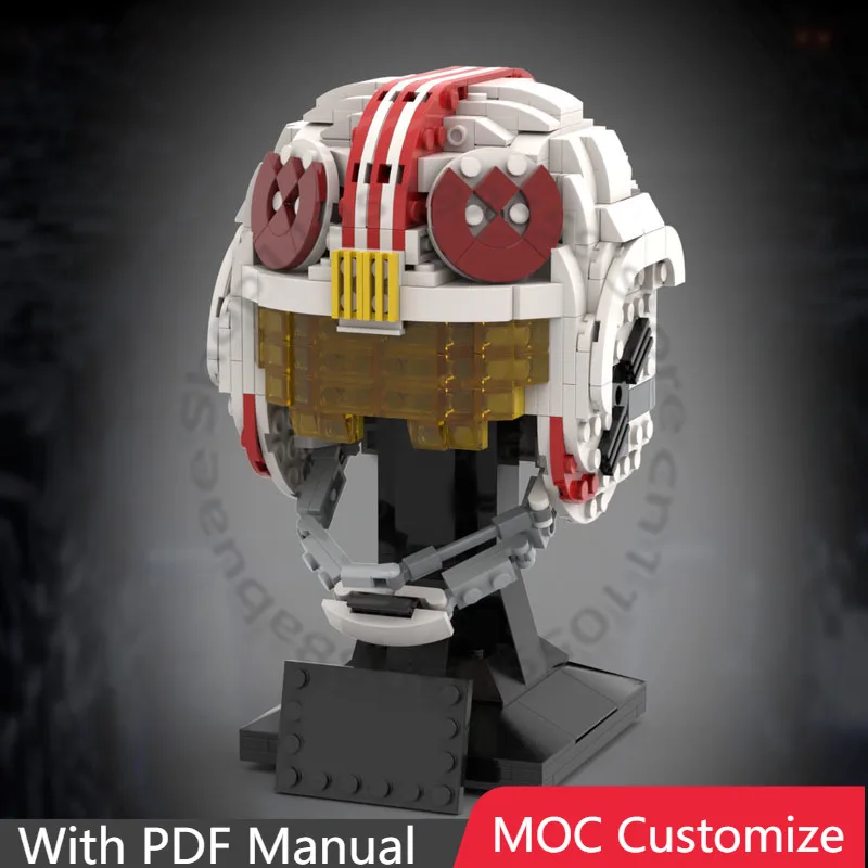 

575 PCS Custom Helmet Model Pilot Helmet MOC Customize Modular Building Block Popular Simple Kids Design DIY Toy Birthday Gift