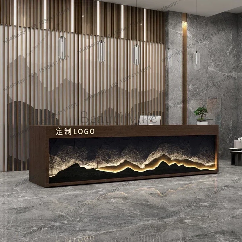 Factory Direct Sales Italian Minimalism Reception Desks Modern Simple Design Coffee Shop Counter Pulpit Storage Office Furniture