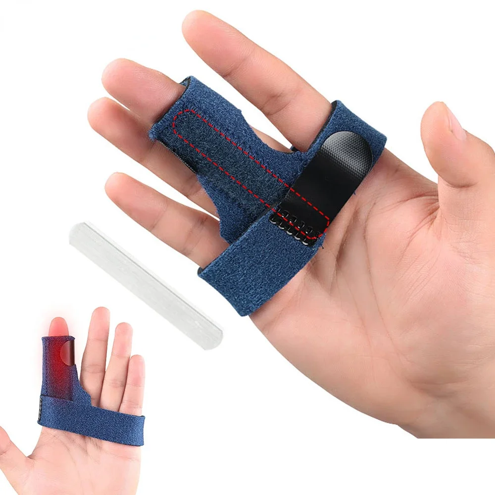 2pcs Finger Splint Support Trigger Mallet Baseball Strain Sprain Broken Finger Basketball Aluminum Brace Straightening Arthritis