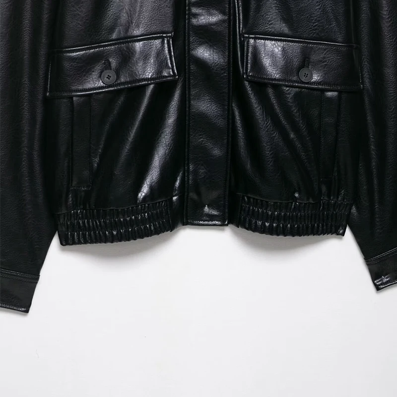 سترة منفوخة غير رسمية 2025 سترة نسائية خريفية سوداء مع تصميم بحاشية مرنة لملابس الشارع والحياة الليلية Trafizaran #6