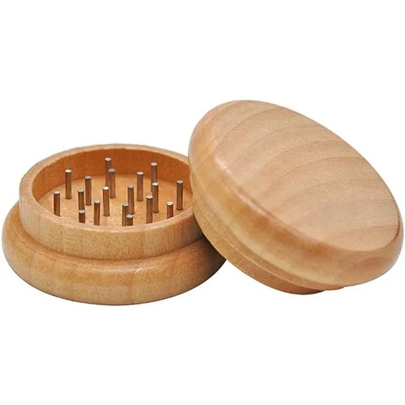 Wooden Dry  Herb Tobacco Grinder 54MM 2 Parts with Nail Teeth