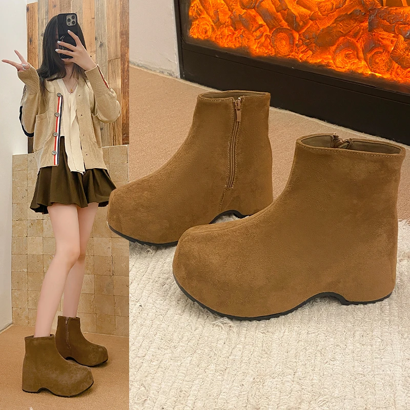 

2025 НОВЫЕ простые высококачественные и универсальные женские ботинки высокого качества в стиле ретро, новинка 2025 года, осенние модные универсальные ботинки