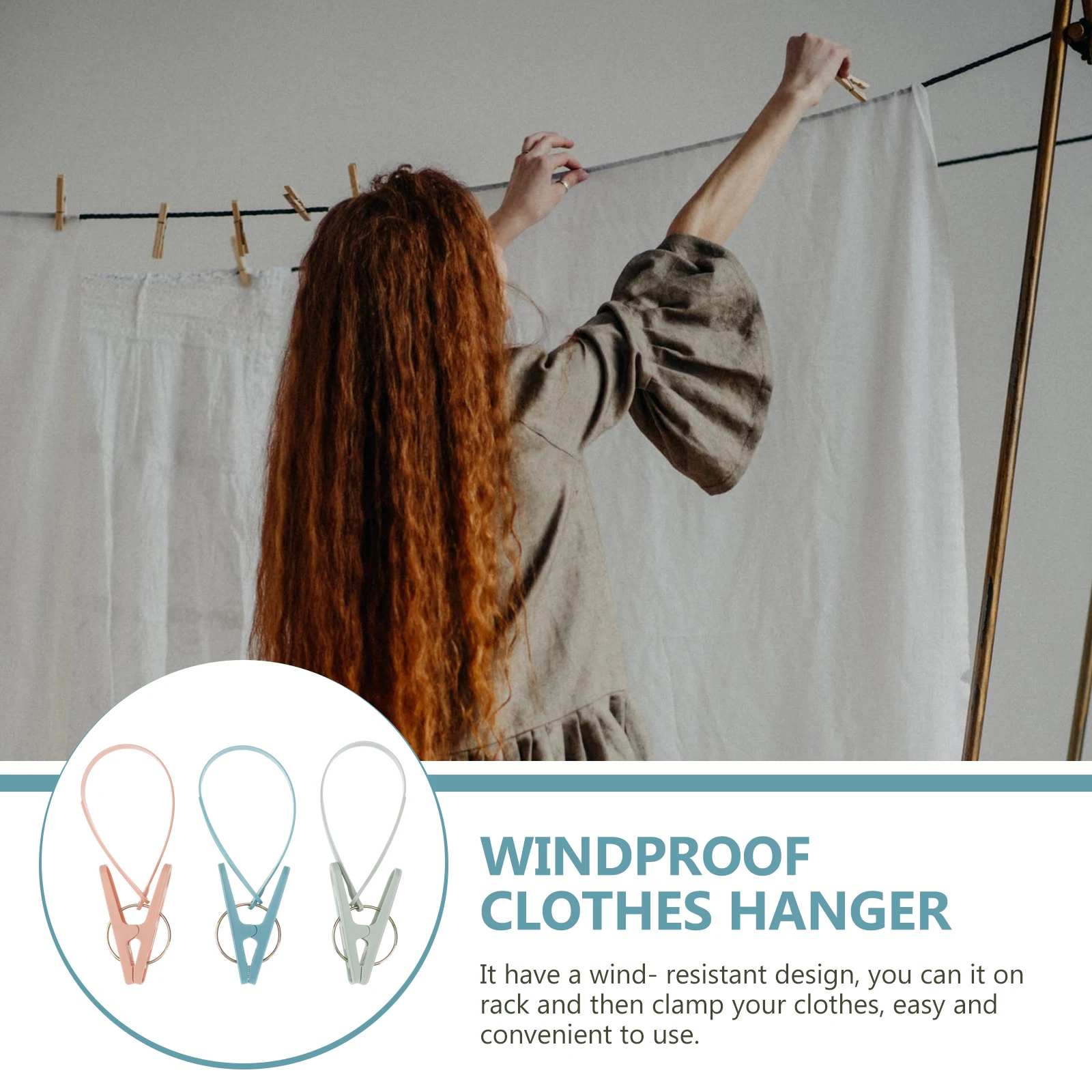 

12pcs Clothespin Smooth Surface Windproof Design for Drying Socks Towels Clothes Household Laundry Clips Plastic