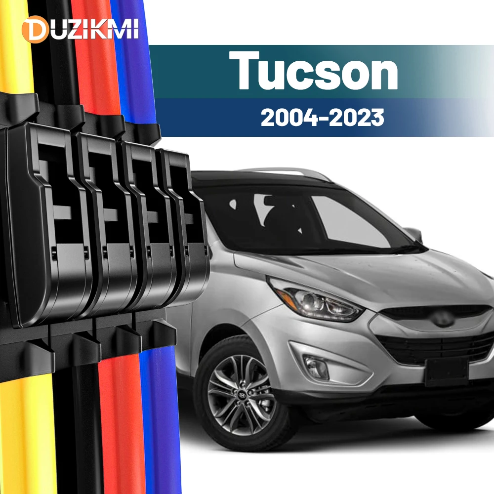 

For Hyundai Tucson TL NX4 2004-2023 2015 2016 2017 2021 2022 2pcs Front Windshield Windscreen Wiper Blades Red Blue