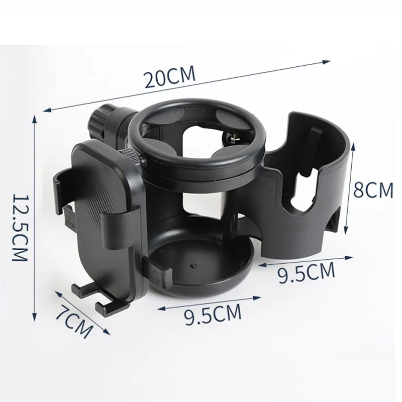 Baby Stroller  3 in 1 Cup Holder Multifunctional Non Slip 360° Rotation Coffee Holder & Phone Holder for Baby Stroller Accessori