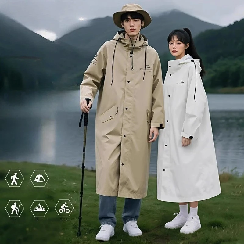 

One-piece Long Motorcycle Raincoat Oxford Cloth Cycling Waterproof Poncho Unisex Electric Bicycle Rain Grear Outdoor Rain Wear