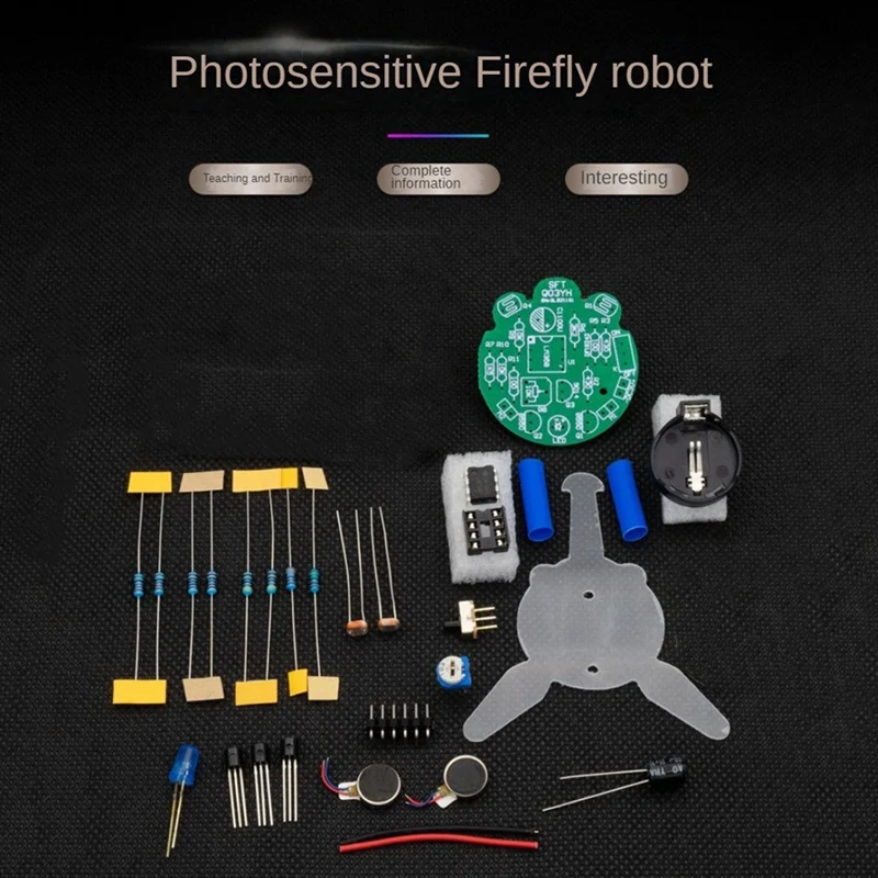 LED Breathing Light Soldering DIY Kit Simulated Firefly Flashing Robot Photosensitive Sensor Mobile Robot Part DIY Kit