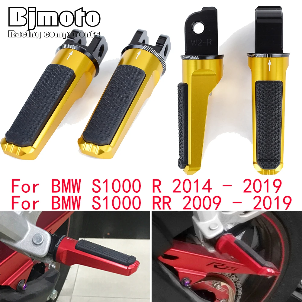 

S 1000 R RR 2019 Front Rear Foot Pegs Rider Passenger Pedal For BMW S1000R 2014-2018 S1000RR 2009-2018 S1000-R S1000-RR S1000 RR