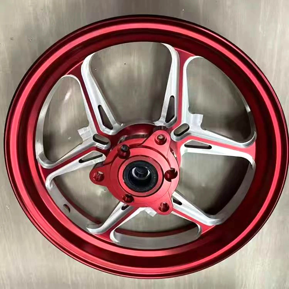 10 بوصة مزورة سبائك الألومنيوم محور عجلات الحافة الأمامية للسكوتر RSZ JOG FORCE Niu UQI U1 U + M + العجلات الأمامية العالمي تعديل