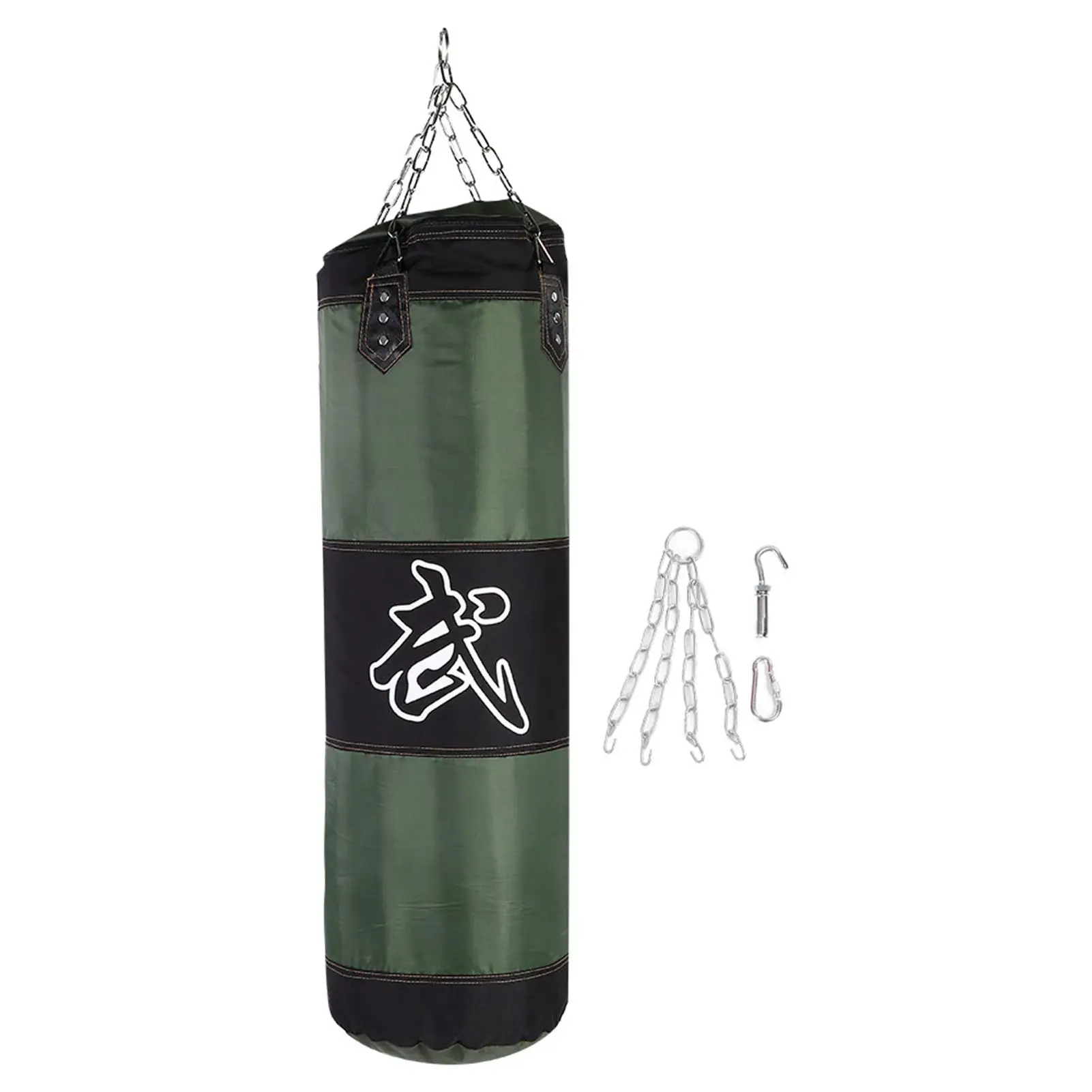 Heavy Duty Hanging Boxing Sandbag for Kickboxing, Karate Training – Includes Metal Chain and Carabiner