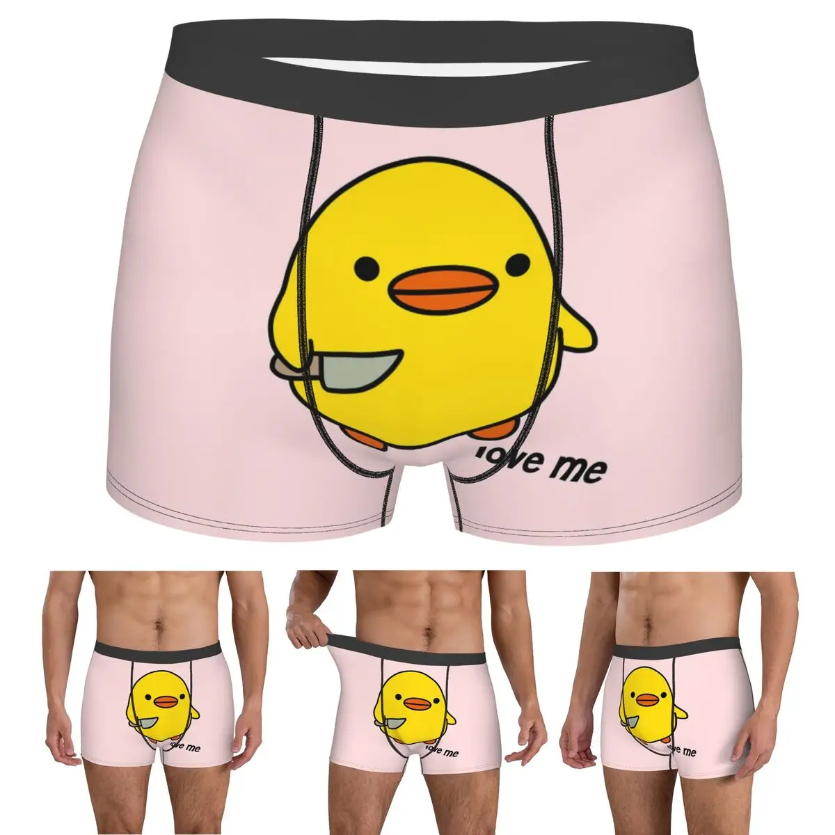

Boxer Underpants Shorts Duck With Knife Love Me Version Kawaii Duck Knife Duck Panties Men's Breathable Underwear for Homme Man