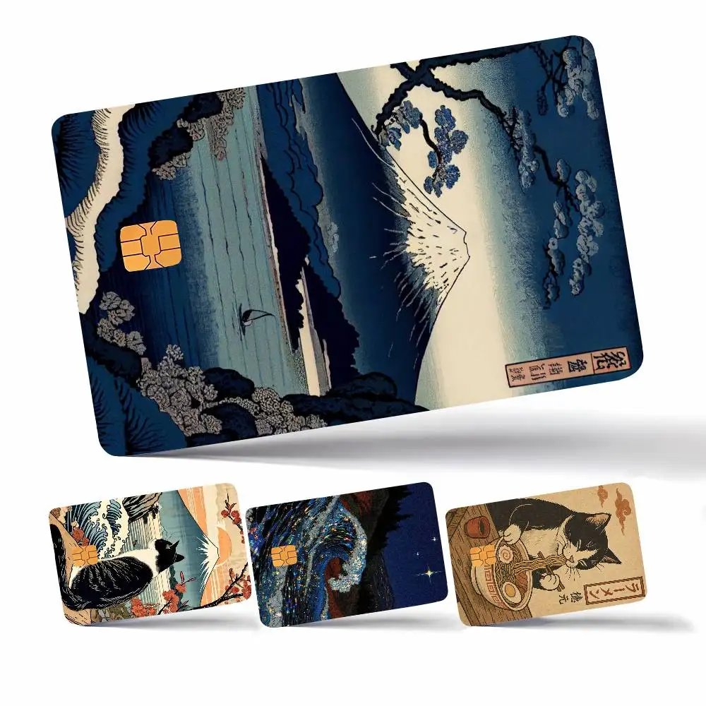 Fashion  U-ukiyo-es  Decorative Waterproof Film Skin Cover Credit Card Stickers Debit Front  Bank Bus Pass