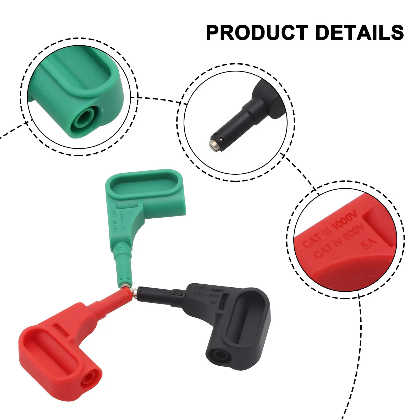 Magnet Probes Set 4mm Banana Tips Plastic Material Portable Design Standard 4mm Tips Different Applications Easy To Handle