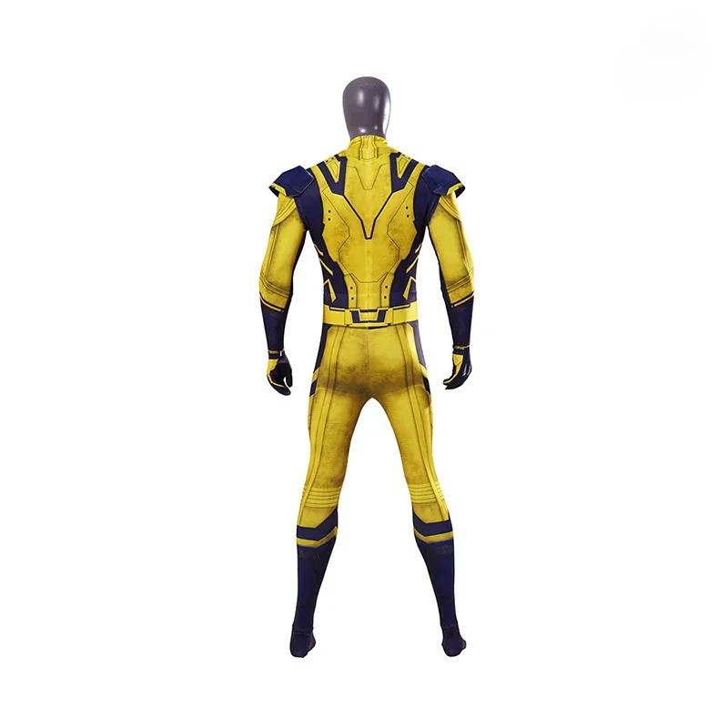 In Stock Wolverine Cosplay for Men Kid Costume Howlett Jumpsuit Shoulder Armor Set Printing Superhero Halloween Outfit Live