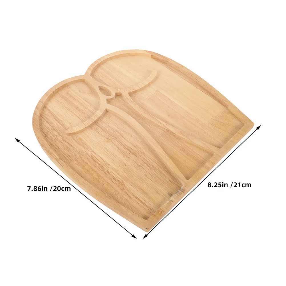 Creative Humorous Wooden Fruit Serving Tray for Camping Picnic Parties Large Capacity Rustic Wood Platter Appetizer Dessert