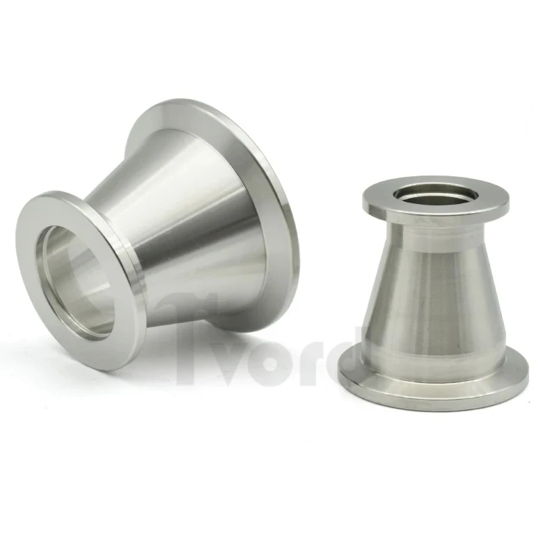 KF10 KF16 KF25 KF40 KF50 Vacuum Tapered Reducer Three Clip Flange Joint 304 Stainless Steel KF Vacuum Pipe Fittings