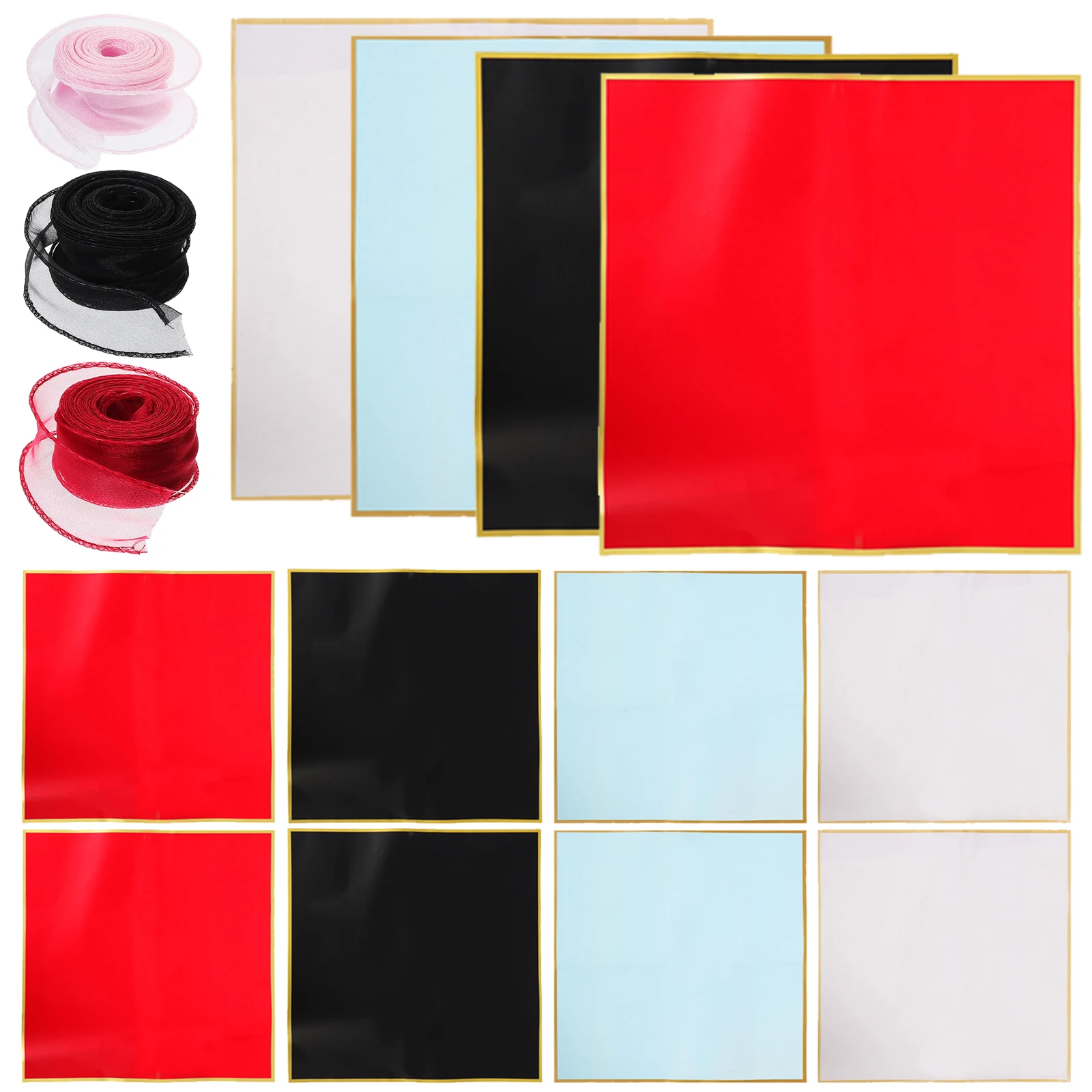 

1 set Flower Art Wrapping Paper Solid Color Translucent Waterproof Bouquet Supplies Decor Sheets Packaging Gift