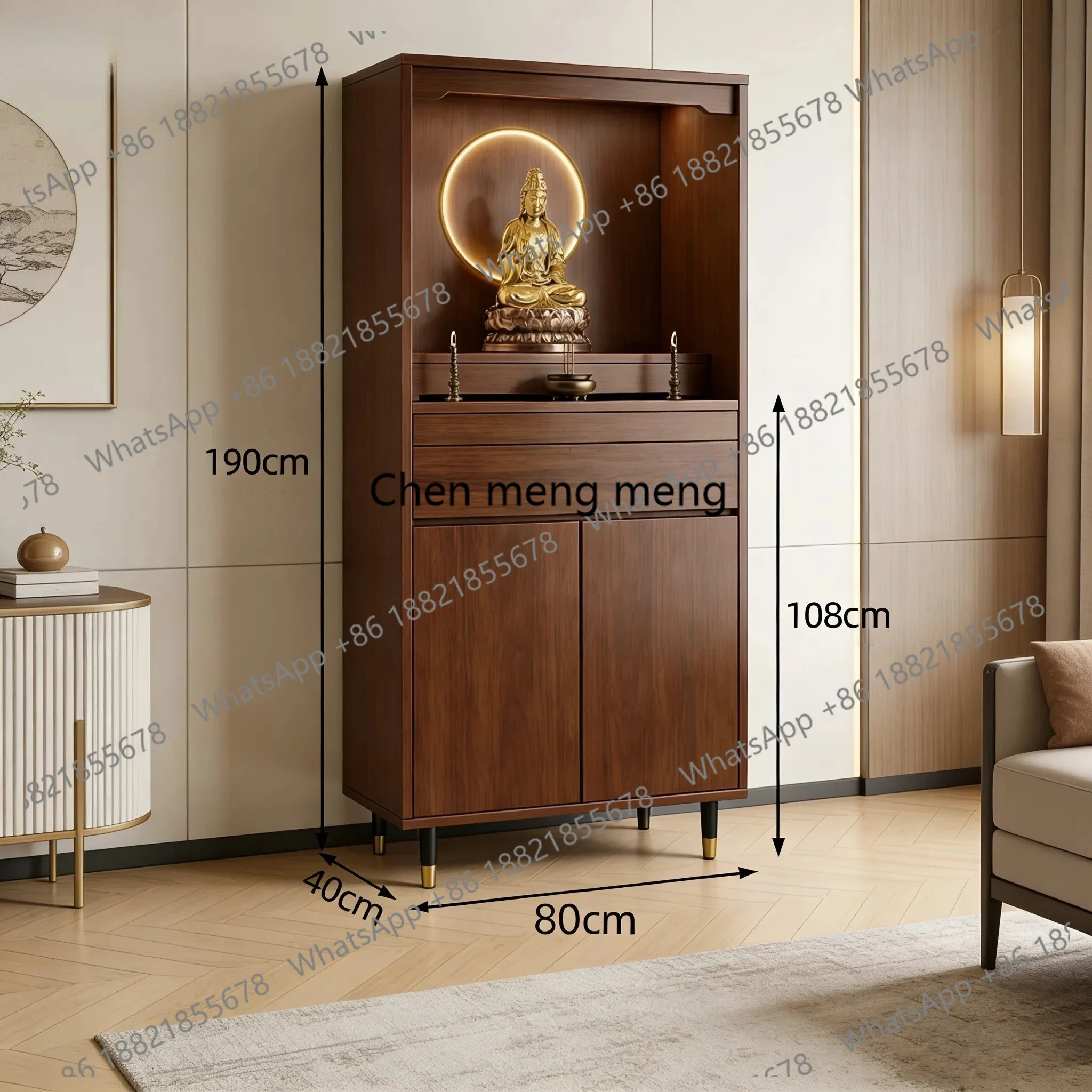 solid wood guanyin niche standing shrine ancestor altar cabinet for home god of wealth cabinet buddha statue worship table A55