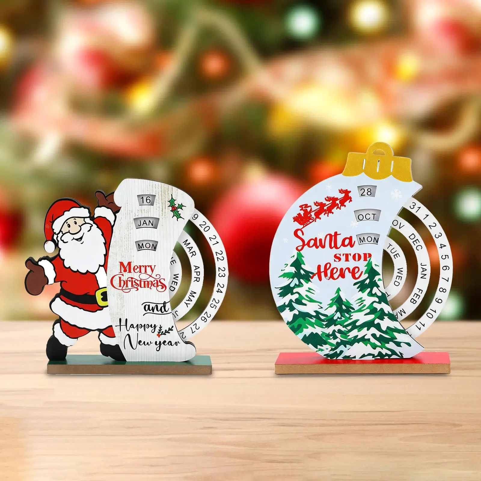 

Christmas Advent Number Countdown Calendar Decorative Table Ornament Manual Advent Calendar for Apartment Office Living Room