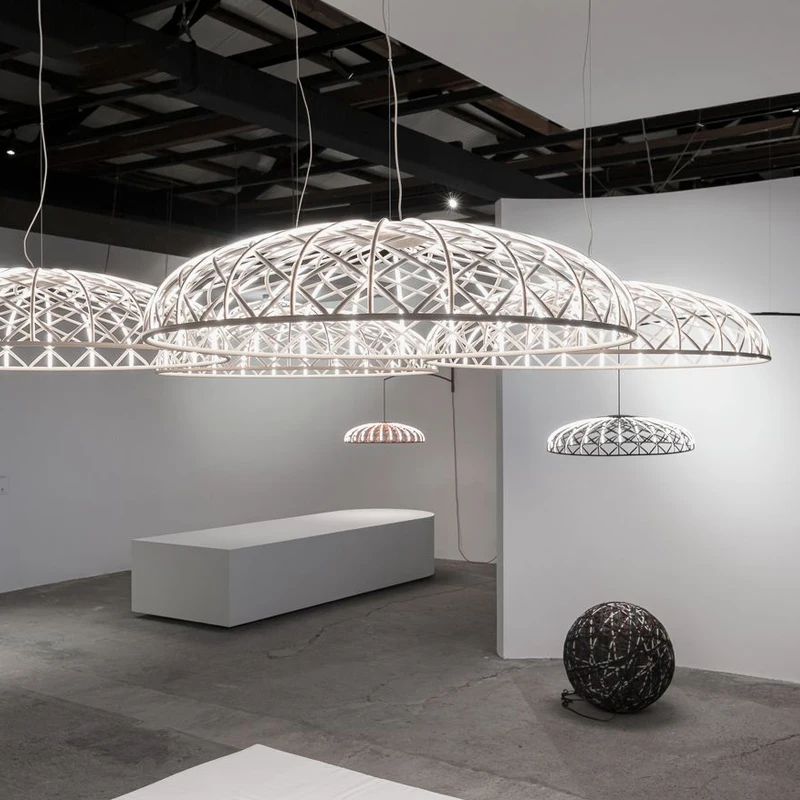 

2025 Sunflower Restaurant Pendant Modern Minimalist Art Creative Living Room Weaving Mesh Pendant