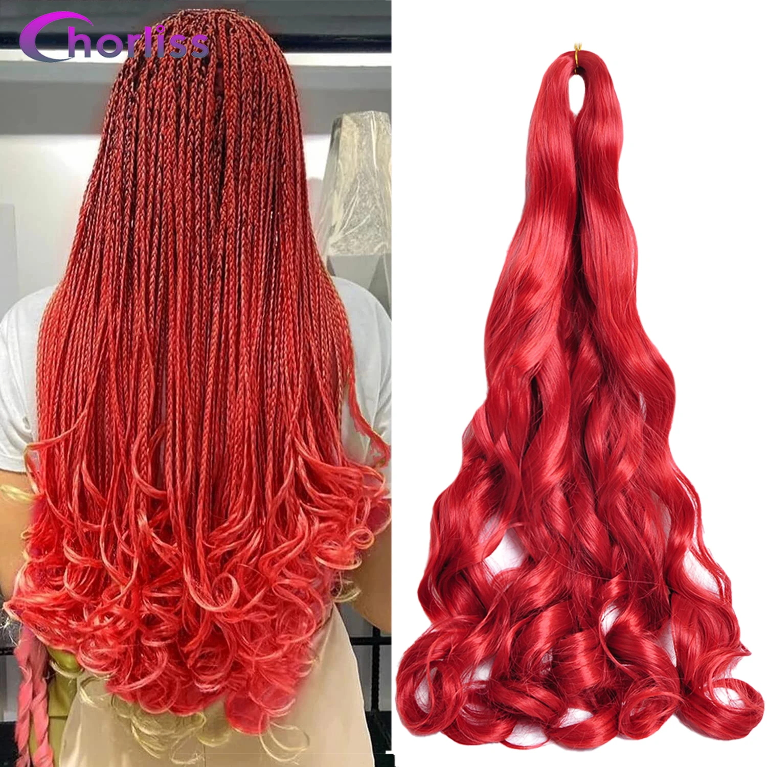 

French Curls Braiding Hair Extensions Synthetic Loose Wave Spiral Curl Braids Spanish Curl Hair High Temperature For Black Women