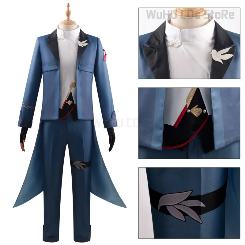 Yanqing Cosplay Game Honkai: Star Rail Costume Yanqing Wig Blue Suit Music Concert Cosplay Suit Wig Men Halloween Party Cosplay